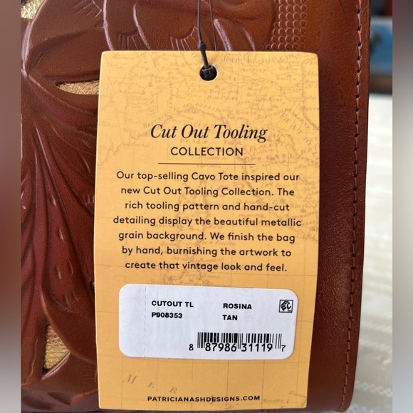 Patricia Nash Rosina Leather Cutout Tooled Shoulder Bag - Picture 2 of 16